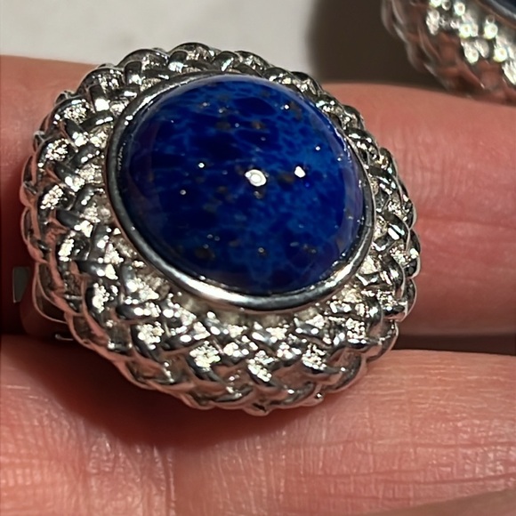 Burberrys Blue Silver Tone Earrings - Picture 10 of 11